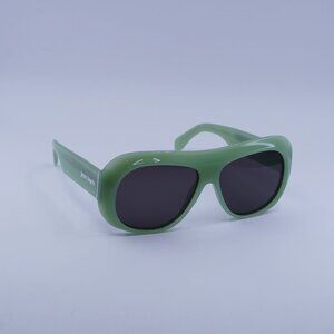 Palm Angels PERI103 ELFIN 5007 Sunglasses Green Aviator Frame, Grey Lenses